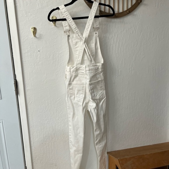 SSO BY Danielle Second Skin Overalls WeWoreWhat White Denim Overalls Gold - Picture 11 of 16